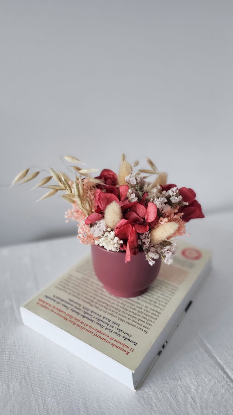 Mini aranjament floral flori uscate